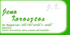 jeno korosztos business card